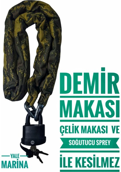 Strong Grade 14 mm 2 Metre 50 cm Kesilmez Motorsiklet Zincir Kilit Motor Kilidi Motorsiklet Kilidi