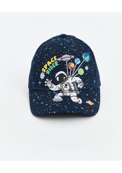 Accessorıes Astronot Baskılı Erkek Çocuk Kep Şapka