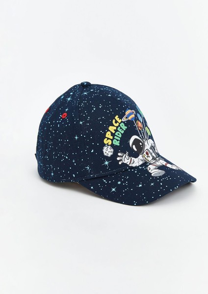Accessorıes Astronot Baskılı Erkek Çocuk Kep Şapka