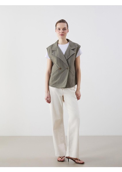 Lcwaıkıkı Classic Ceket Yaka Oversize Kadın Yelek