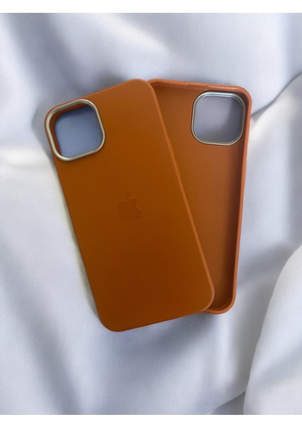Apple iPhone 12 / 12 Pro Uyumlu Logolu Deri Görünümlü Silikon Kılıf / Kapak
