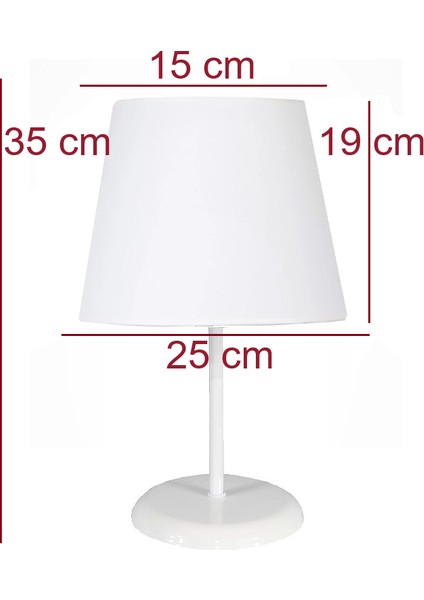 Konik Beyaz Kumaş Kaplama 15 x 25 Yatak Odası Oturma Odası Genç ve Çocuk Odası Avize ve Abajur Seti