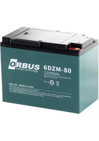 12 Volt 80 Amper Jel Elektrikli Bisiklet AKÜSÜ-222*122*176 13.5kg