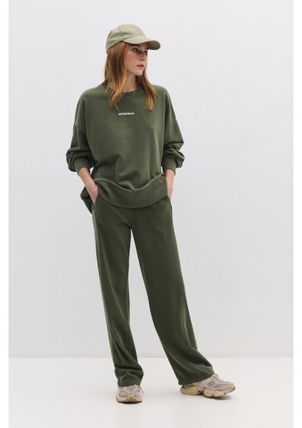 Soluk Efektli Sloganlı Sweatshirt