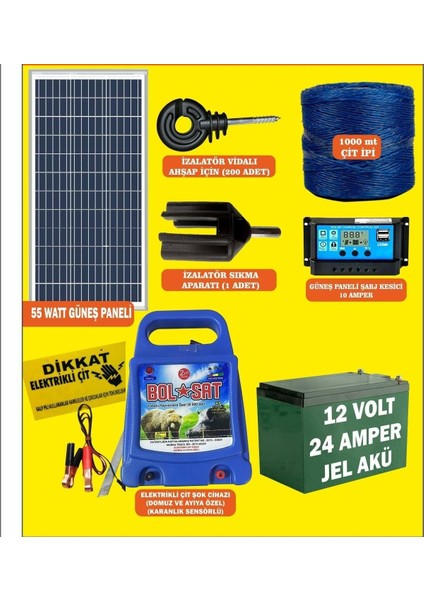Elektrikli Çit Seti Domuz ve Ayı 1000 mt Lik Paket