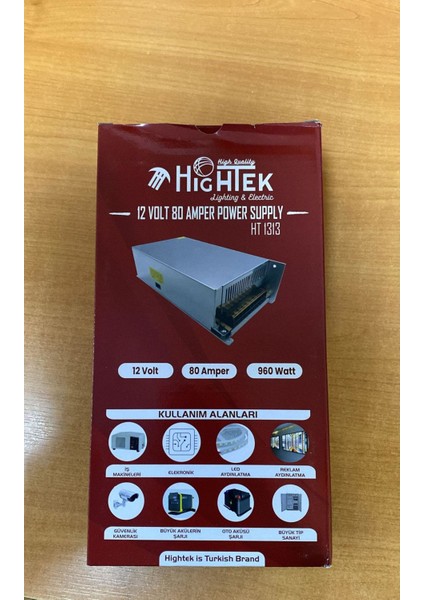 12 Volt 80 Amper Metal Kalın Kasa Adaptör