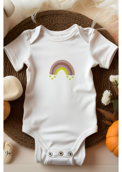 Gökkuşağı Tasarımlı Bebek Body