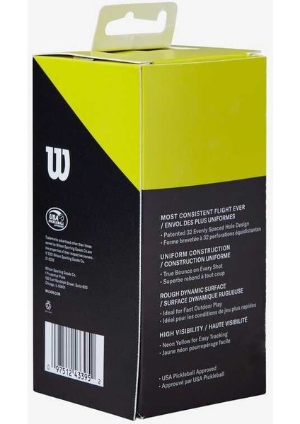 Wilson Pickleball Topu Tru 32 2 Pack Yellow WR8900501001