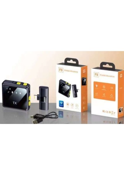 F9 Iphone Girişli Telefon Uyumlu Wireless Youtube Tiktok Yayın Kablosuz Yaka Mikrofonu Brijo store