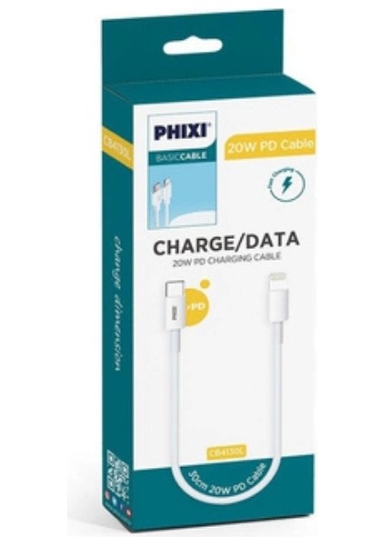 CB4130L Basic 30 cm Type-C To Lightning USB Şarj Kablosu – Hızlı ve Dayanıklı Şarj Çözümü