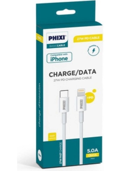 Basic CB412L 5.0A Type-C To Lightning USB Şarj Kablosu – Hızlı Şarj ve Dayanıklı Kullanım