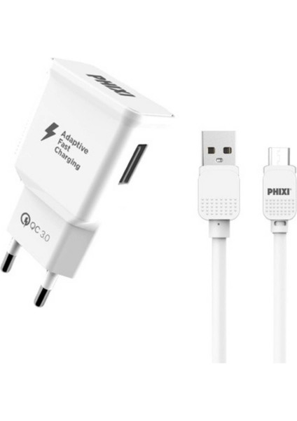 QCH202M 12V/3A Qualcomm 3.0 Micro USB Kablolu Hızlı Şarj Cihazı