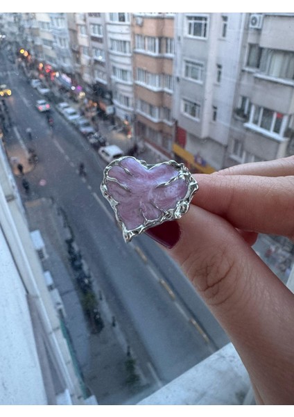 Pembe Kalp Gotik Ayarlanabilir Şık 925 Ayar Yüzük fırsatları