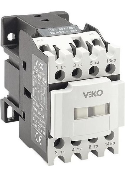 Kontaktör Mini 9 Amper 1no Bobinli Vtc-09/10/s