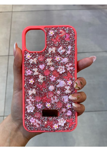Iphone 11 Uyumlu Işıltılı Taş Detaylı Figürlü Premium Kılıf