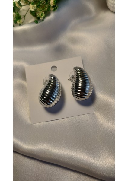 Silver Çizgi Detaylı Bubble Küpe fiyatları