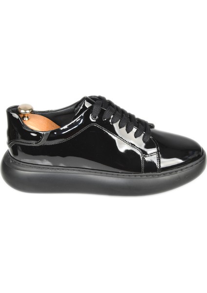 Bağcıklı Yüksek Taban Parlak Ortopedik Casual Deri Ayakkabı Sneaker 2509973