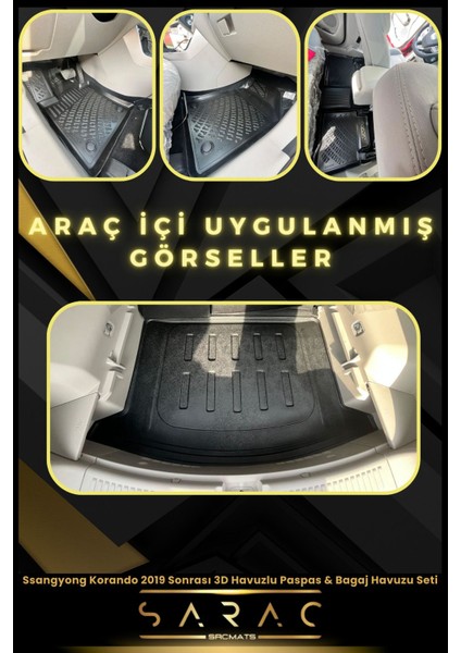 Ssangyong Korando 2019 Sonrası Araca Özel 3D Havuzlu Paspas & Bagaj Havuzu Seti