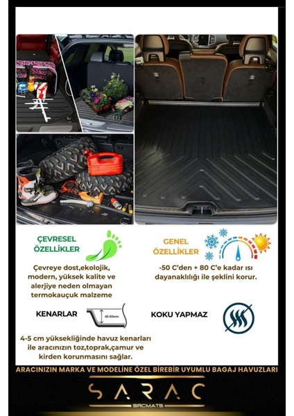 Ssangyong Korando 2019 Sonrası Araca Özel 3D Havuzlu Paspas & Bagaj Havuzu Seti