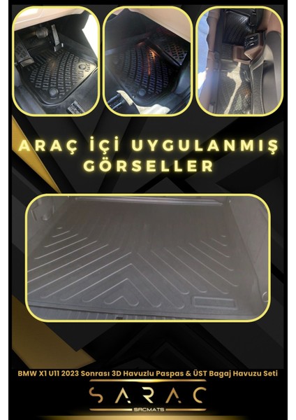 Bmw X1 U11 Benzin/dizel 2023 Sonrası Uyumlu 3D Havuzlu Paspas & Üst Bagaj Havuzu Seti fiyatları