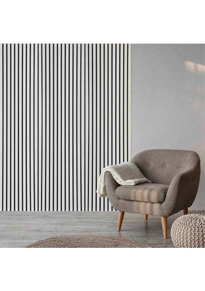 100 x 240 Mdf Ahşap Akustik Duvar ve Tavan Paneli-Beyaz