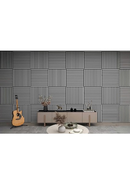 100 x 240 Mdf Ahşap Akustik Duvar ve Tavan Paneli-Beyaz