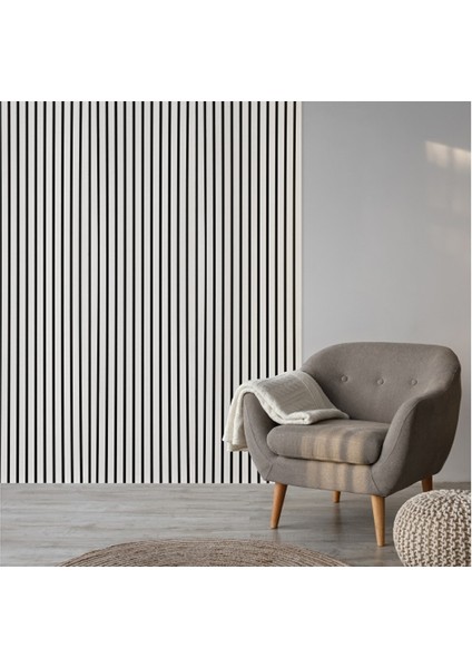 100 x 240 Mdf Ahşap Akustik Duvar ve Tavan Paneli-Beyaz