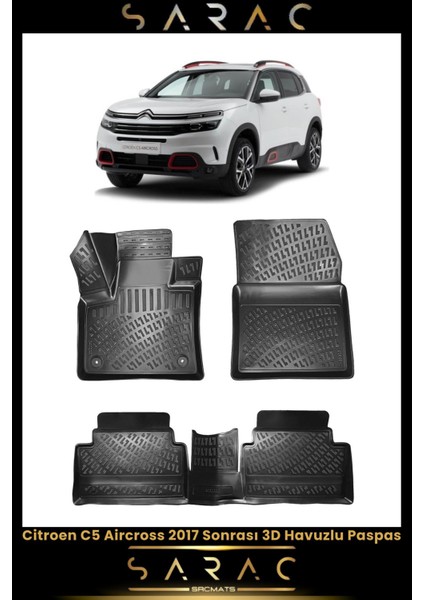 Citroen C5 Aircross 2023 Model Araca Özel 3D Havuzlu Paspas