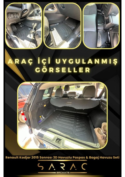 Renault Kadjar 2015 Sonrası Araca Özel 3D Havuzlu Paspas & Bagaj Havuzu Seti fiyatları