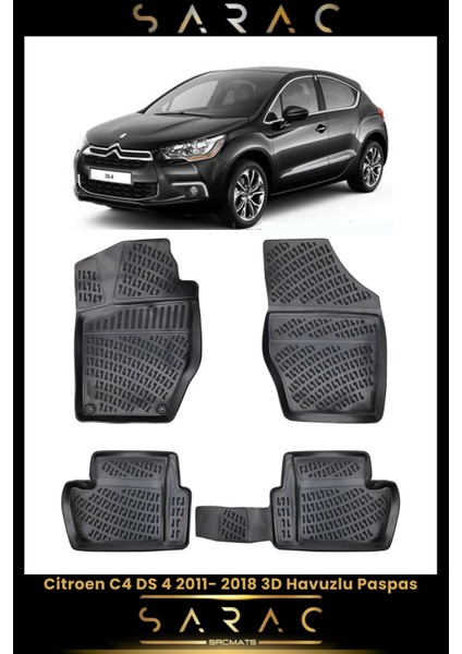 Citroen C4 2016 Model Araca Özel 3D Havuzlu Paspas