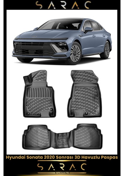 Hyundai Sonata 2023 Model Araca Özel 3D Havuzlu Paspas
