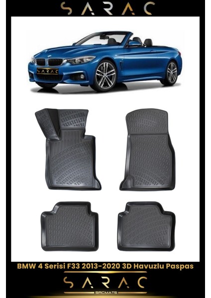Bmw 4 Serisi F33 2018 Model Araca Özel 3D Havuzlu Paspas