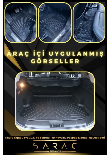 Chery Tiggo 7 Pro 2022 ve Sonrası Araca Özel 3D Havuzlu Paspas & Bagaj Havuzu Seti