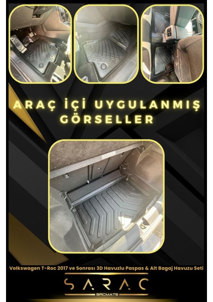 Volkswagen T-Roc 2017 ve Sonrası Araca Özel 3D Havuzlu Paspas & Alt Bagaj Havuzu Seti fiyatları