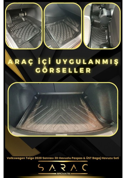 Volkswagen Taigo 2020 Sonrası Araca Özel 3D Havuzlu Paspas & Üst Bagaj Havuzu Seti+(Hediyeli!) fiyatları