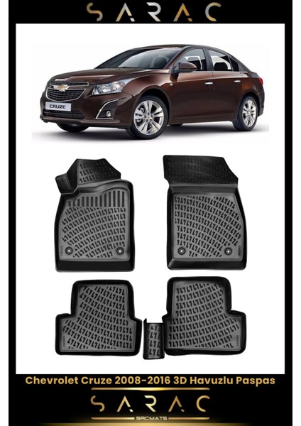 Chevrolet Cruze 2015 Model Araca Özel 3D Havuzlu Paspas