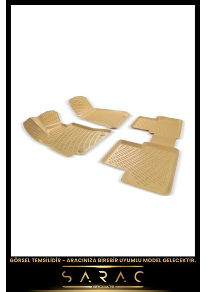 Volkswagen Tiguan 2022 Model Bej Araca Özel 3D Havuzlu Paspas