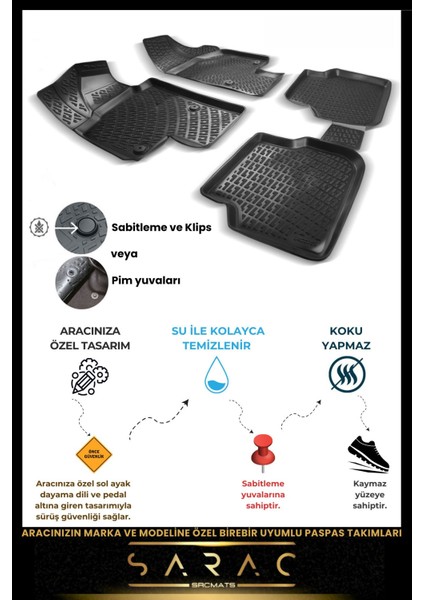 Volkswagen Tiguan 2022 Model Bej Araca Özel 3D Havuzlu Paspas fiyatları