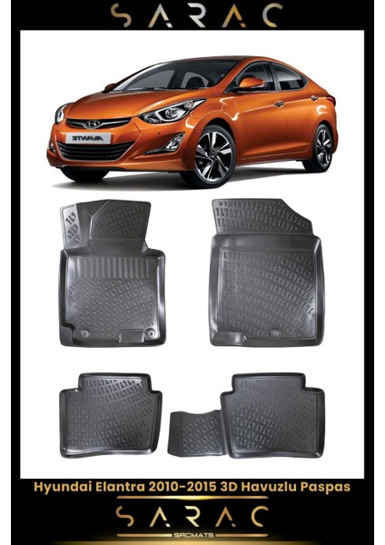 Hyundai Elantra 2010 Model Araca Özel 3D Havuzlu Paspas