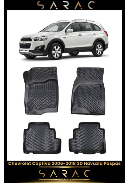 Chevrolet Captiva 2018 Model Araca Özel 3D Havuzlu Paspas