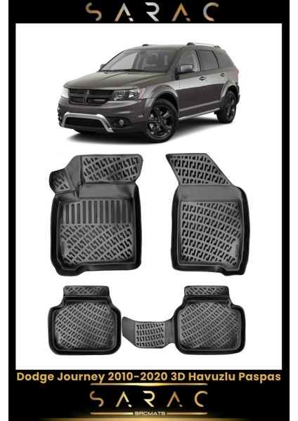 Dodge Journey 2016 Model Araca Özel 3D Havuzlu Paspas