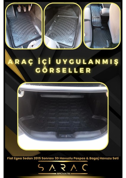 Fiat Egea Sedan 2015 Sonrası Araca Özel 3D Havuzlu Paspas & Bagaj Havuzu Seti fiyatları