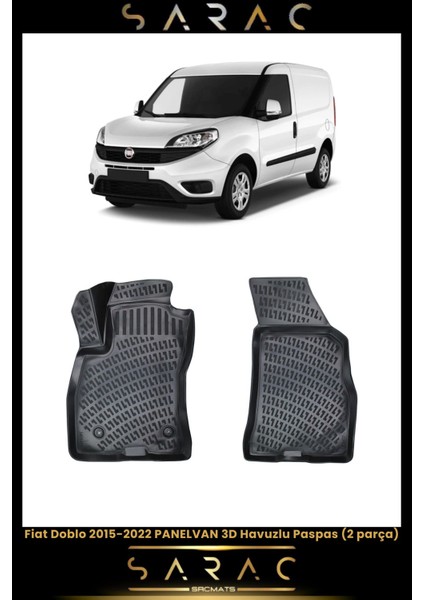 Fiat Doblo Panelvan 2022 Model Araca Özel 3D Havuzlu Paspas(2 Parça)