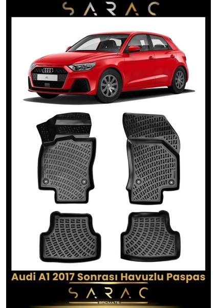 Audi A1 2023 Model Araca Özel 3D Havuzlu Paspas