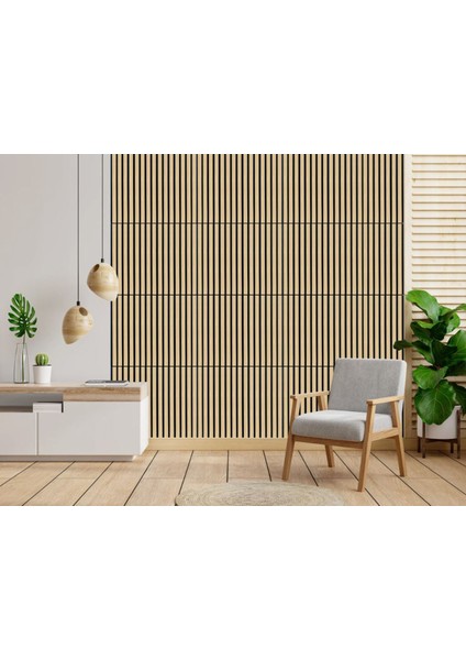 100 x 240 Mdf Ahşap Akustik Duvar ve Tavan Paneli-Safir Meşe fiyatları
