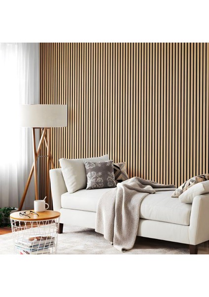 100 x 240 Mdf Ahşap Akustik Duvar ve Tavan Paneli-Safir Meşe modelleri