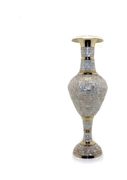 Pirinç Sedefli Vazo 45 cm