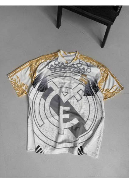 Oversıze Real F Kaliteli Tişört - %100 Penye Madrid Tshırt