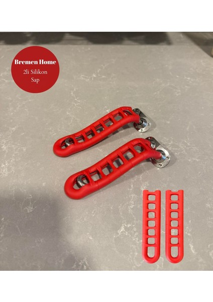 2li Silikon Sap Çelik Saplı Çaydanlıklar Için Tutacak (Kırmızı 12CM)