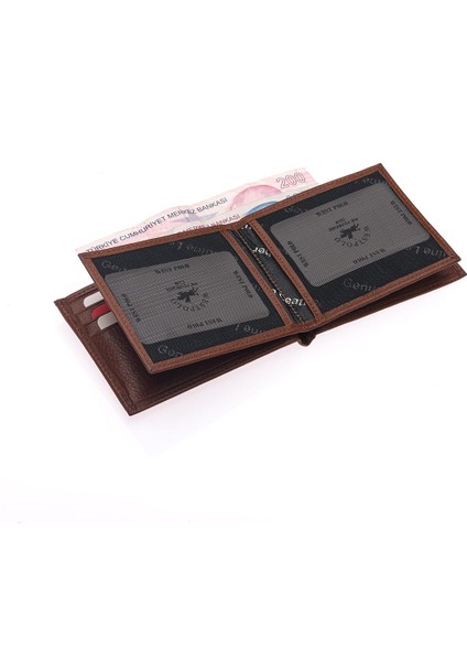 Hakiki Deri Bol Kart Bölmeli Erkek Cüzdan - Taba fırsatları